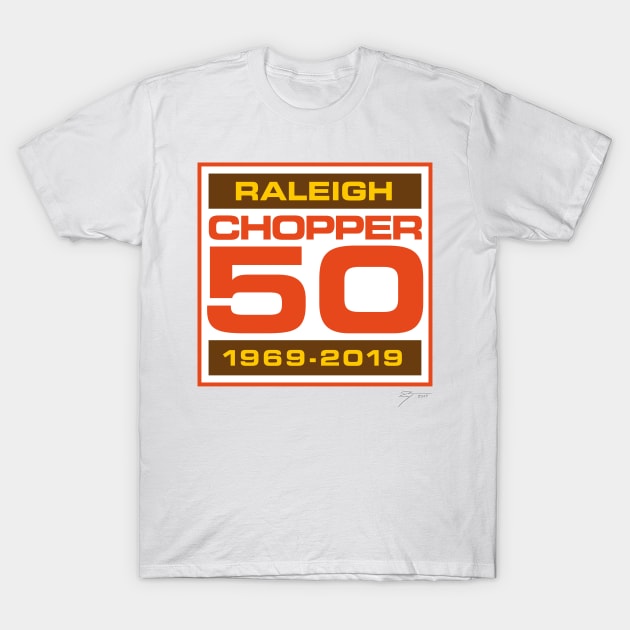 Raleigh Chopper 50th Anniversary T-Shirt by Tunstall